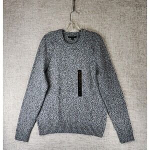 Banana Republic Cotton Blend Crew Neck Sweater Mens M Heathered Gray NWOT